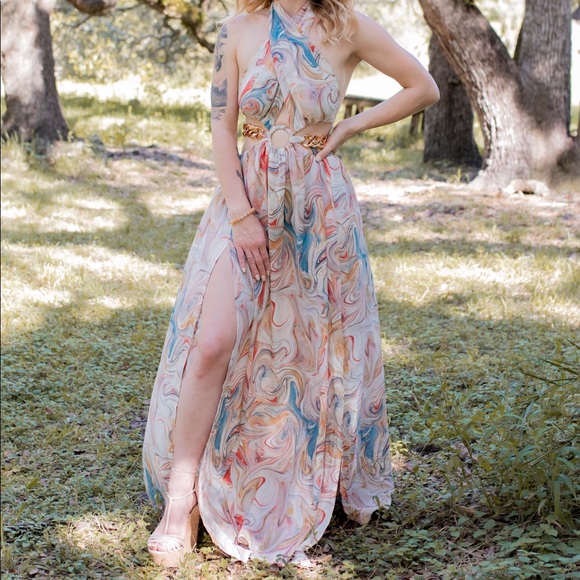 Luxxel Maxi Cutout Dress - Picture 2 of 9